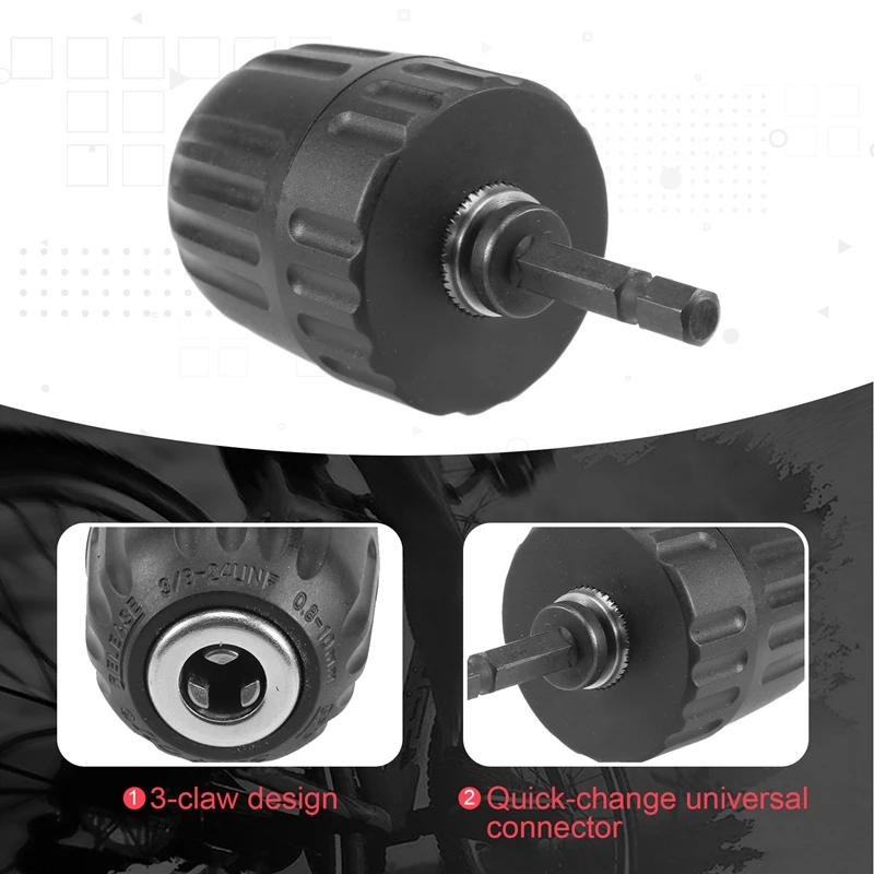 2 Pieces Of Hand-Tight Chuck Set Adapter Heavy Duty 10Mm Keyless Drill Chuck With Adapter Hardware Tools