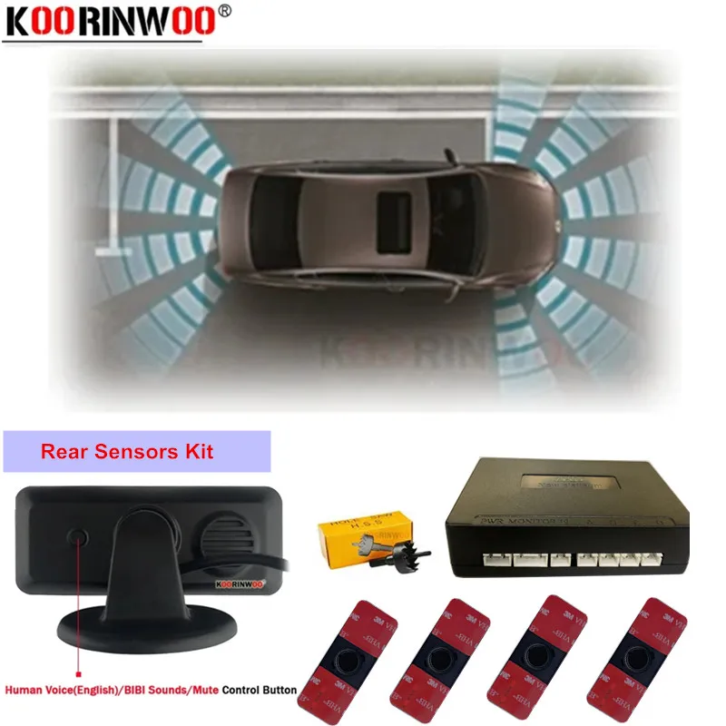 

Koorinwoo Automotive Electronic Accessories Blind Spot System LCD Screen Parktronic Assistant Back Radar 4 Sensors Cars Parking