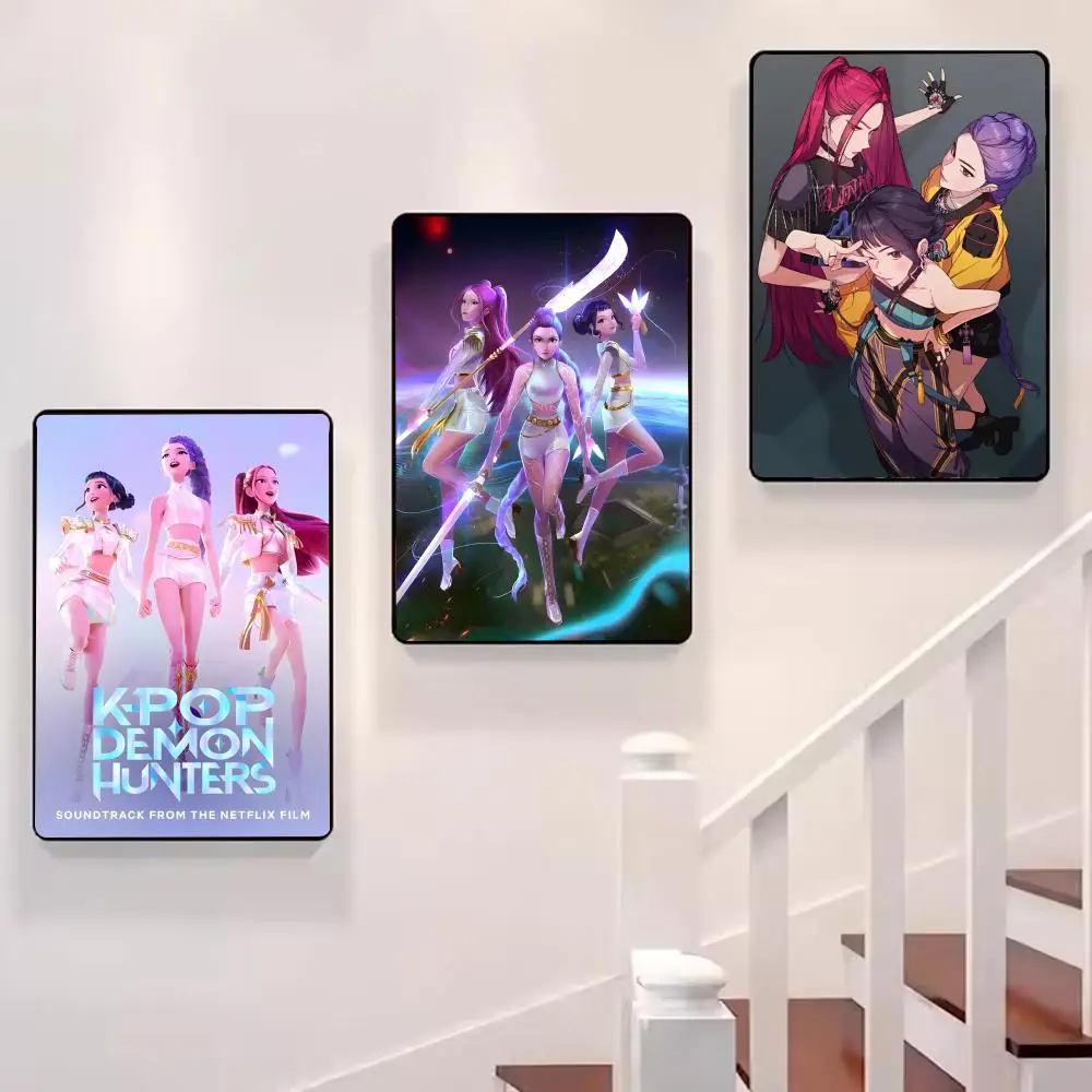 ملصق فني لفيلم KPop Demon h-Hunters جدار لاصق مقاوم للماء لغرفة المعيشة المنزلية وغرفة النوم والديكور الجمالي