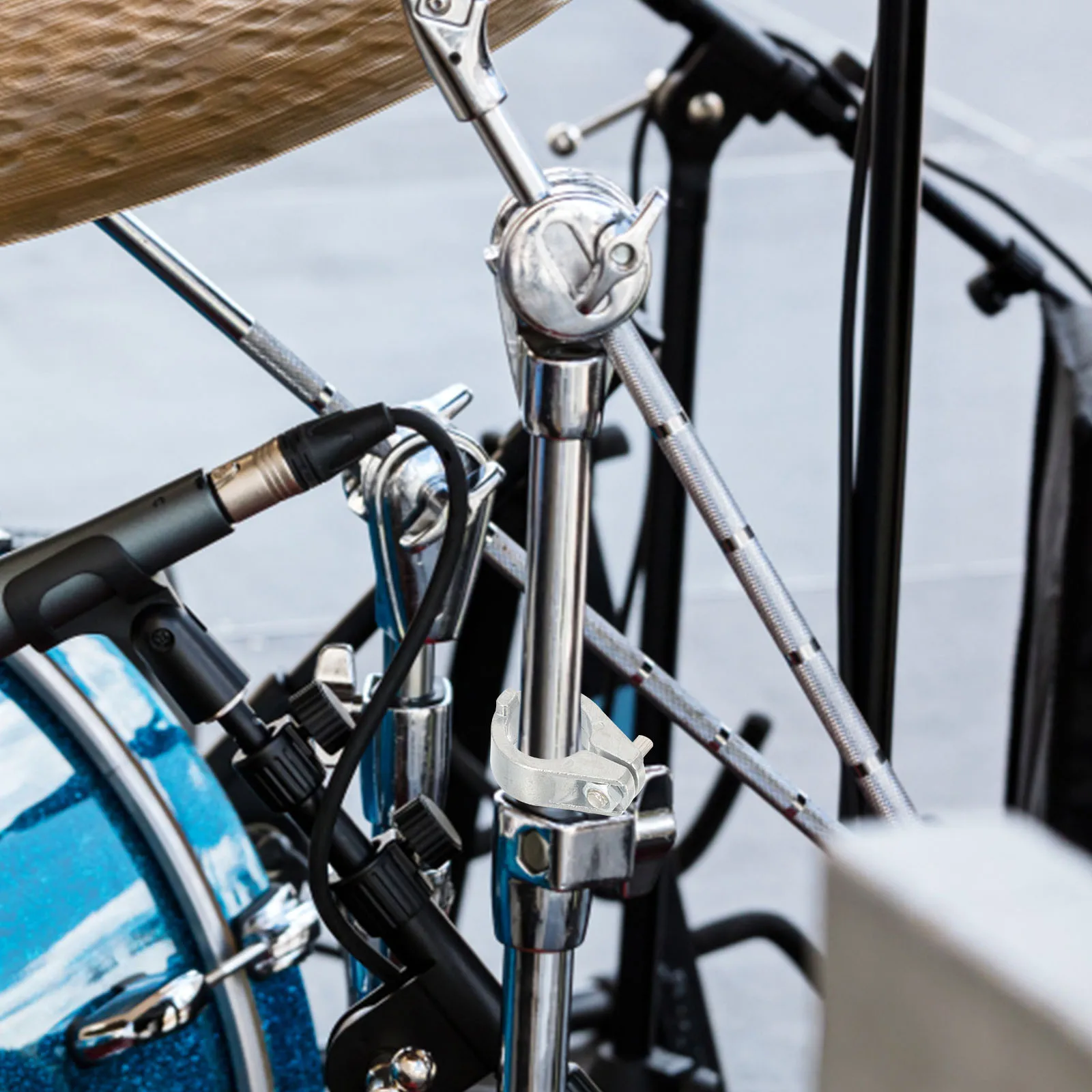 

Horn Bell Accessories Drum Cowbell Connector Mount Holder Kit Clamp Metal for Drums