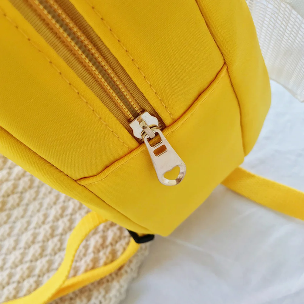 

Yellow Anti-Loss Backpack for Kids Girls Cute Canvas Small Backpack with Cartoon Decoration Ideal Gift for Birthday