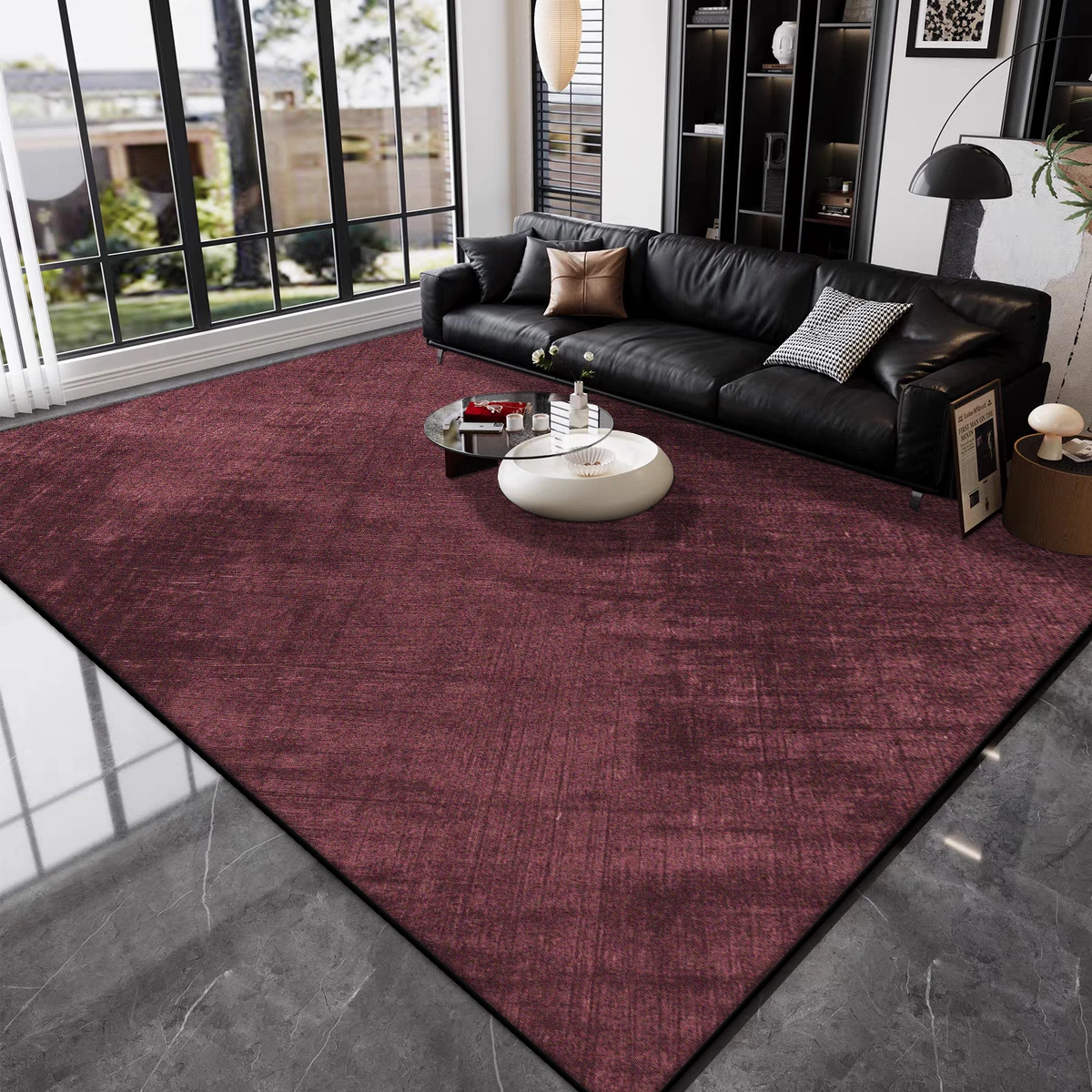 سجادة زخرفية خضراء أنيقة وبسيطة من القطيفة لغرفة المعيشة مقاس 140 × 200 سم سجادة مساحة كبيرة لغرفة الطعام سجادة أرضية ديكور منزلي فاخر #3