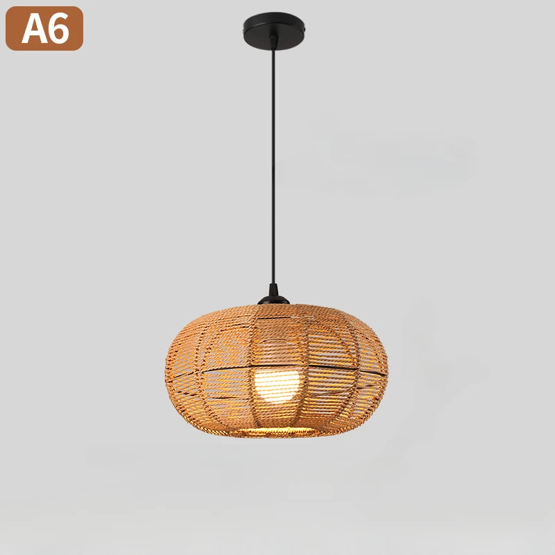 1pc Woven Pendant Light Shade, Natural Simple Hand Weaved Pendant Light, Ceiling Rattan Hanging Lamp Shade Chandeliers