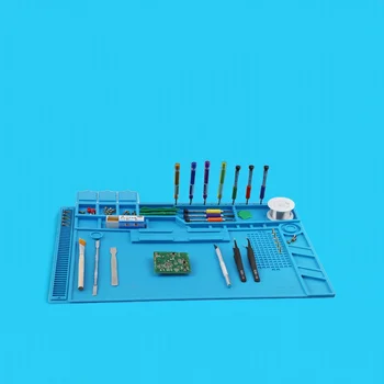 Soldering Station Mat Silicone Work Mat Heat Resistant 932°F Anti-Static Magnetic Mat for Electronic Phone Laptop Watch Repair