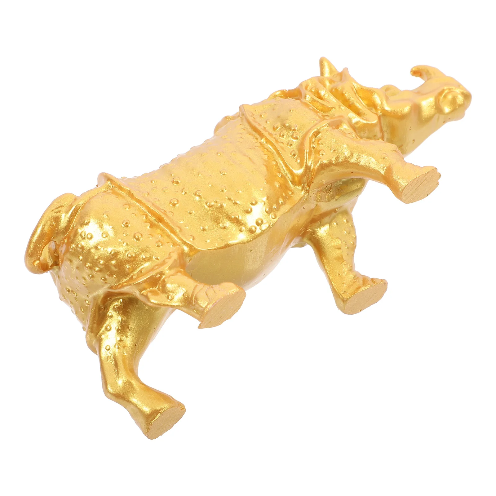 

Vintage Golden Rhinoceros Statue Resin Mini Animal Decor for Indoor Desktop Shelf Cabinet Table Ornament Home Decor