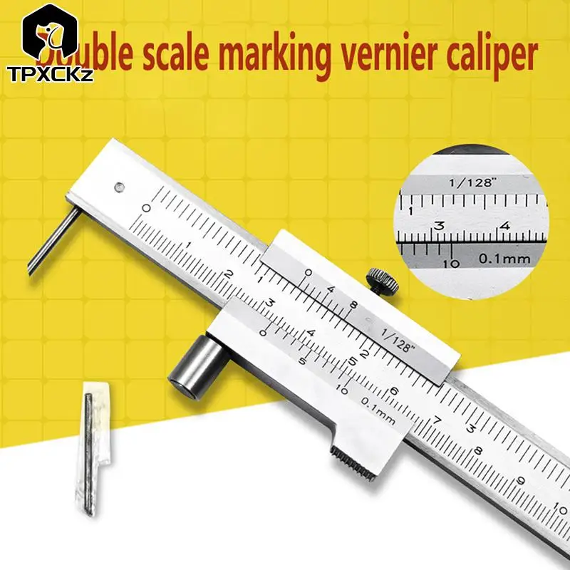 Stainless Steel Parallel Marking Scriber Vernier Caliper Gauging Ruler Measuring Instrument Tools 0200 mm