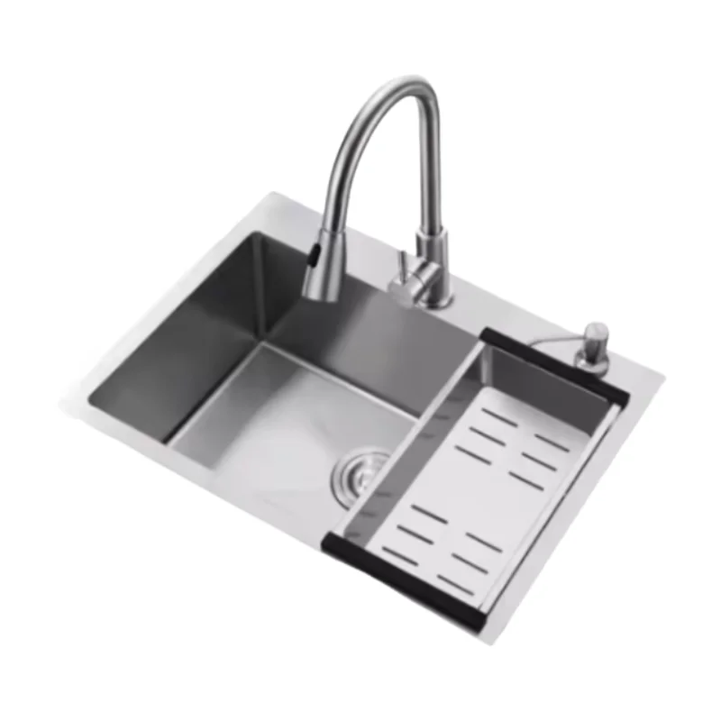 Lavelli in acciaio inossidabile con rubinetto Lavello da cucina a vasca singola Accessori multipli Lavelli per lavastoviglie domestici