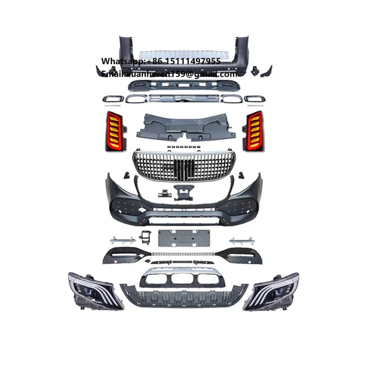 Auto Parts Front Rear Bumper Grille Diffuser Headlights Taillights BodyKit for Mercedes benz V Class W447 Vito V260 V250 V220