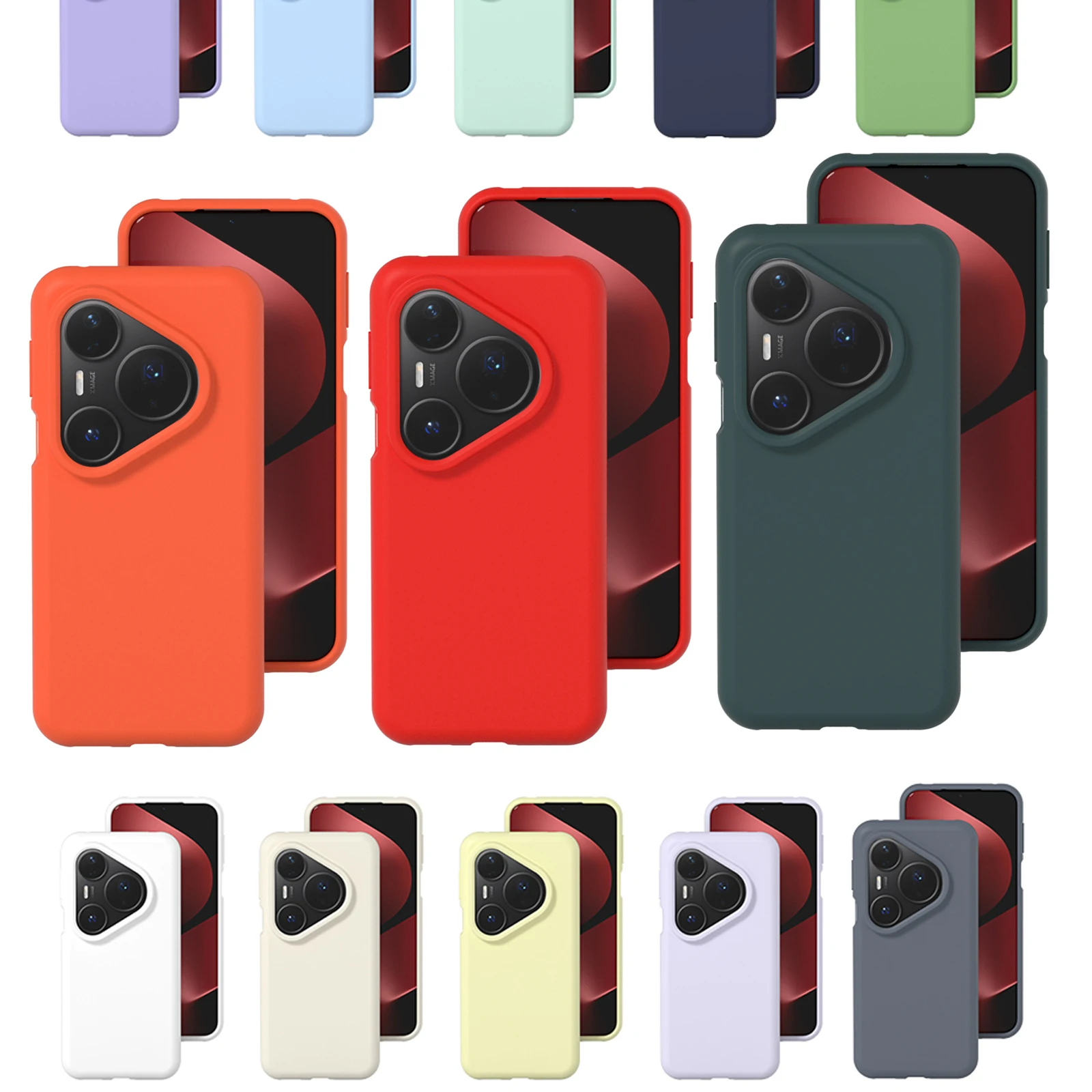 

Slim Soft Liquid Silicone Phone Case For Huawei Pura 80 Pro 70 Ultra P60 P50 Pro, Skin Fleece Protective Cover Retail Package