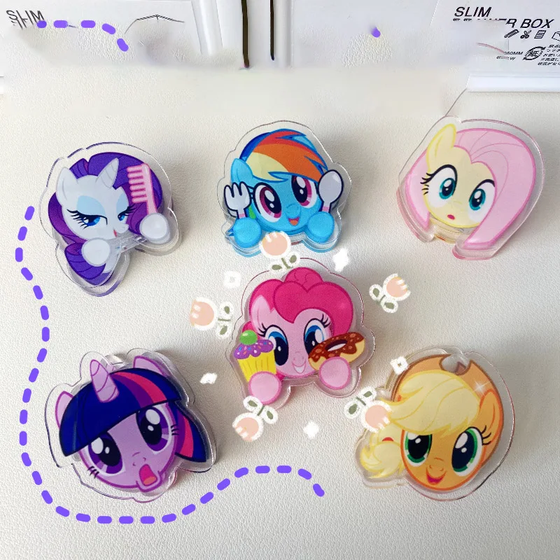 Kawaii My Little Pony Pp Clip Pinkie Pie Fluttershy Cartoon Anime Sealing Clip Acrylic Snacks Clip Double-Sided File Folder Gift