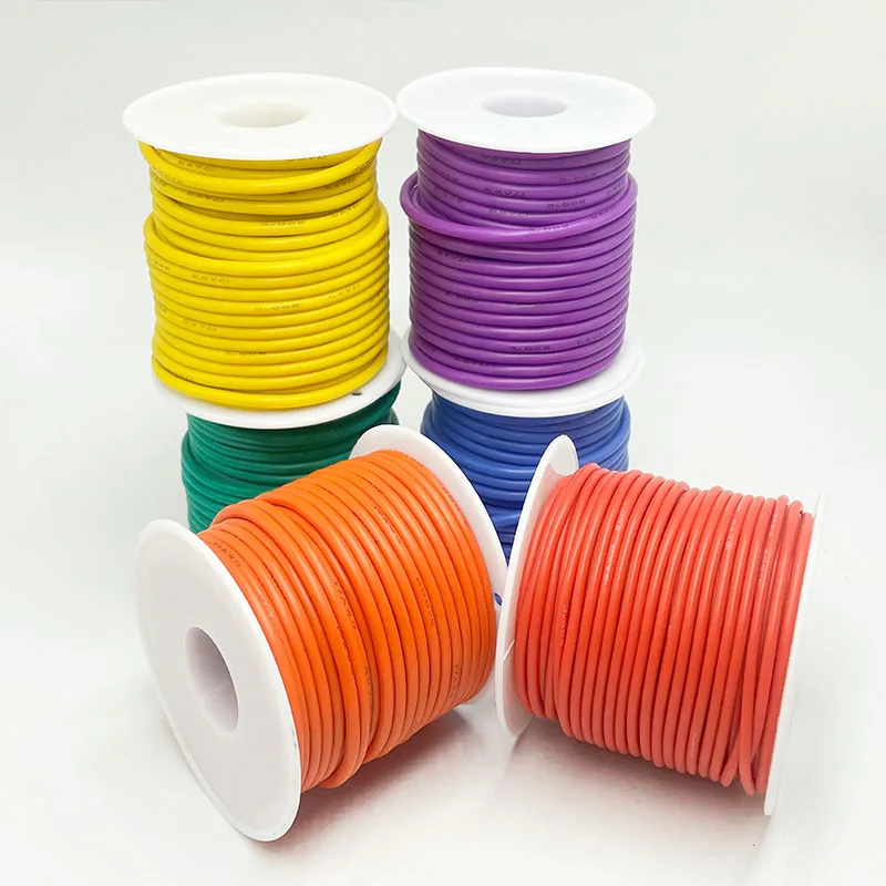 Silicone Wire Cable 30awg 28 26 24 22 20awg 18awg 16awg Tinned Copper Flexible DIY Connecting Wire for Automotive, Home and Powe