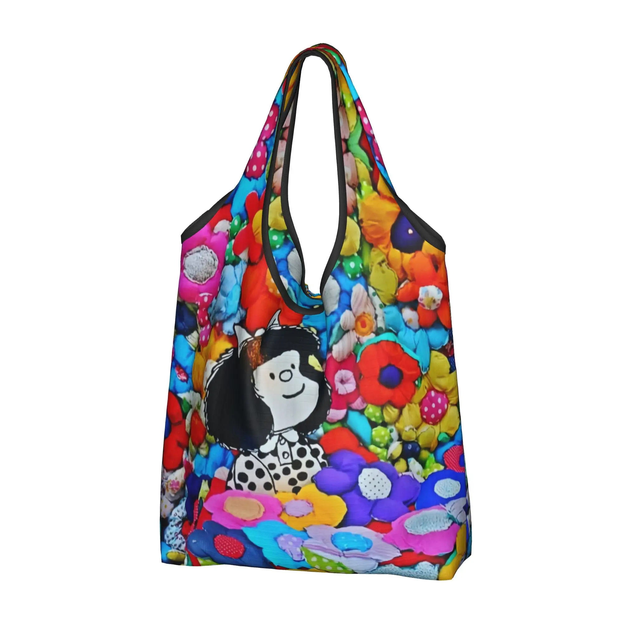 Custom Mafalda Kawaii Vintage Quino Comic Cartoon Mang Anime  Shopping Bags  Portable Big Capacity Grocery  Shopper Tote Bags