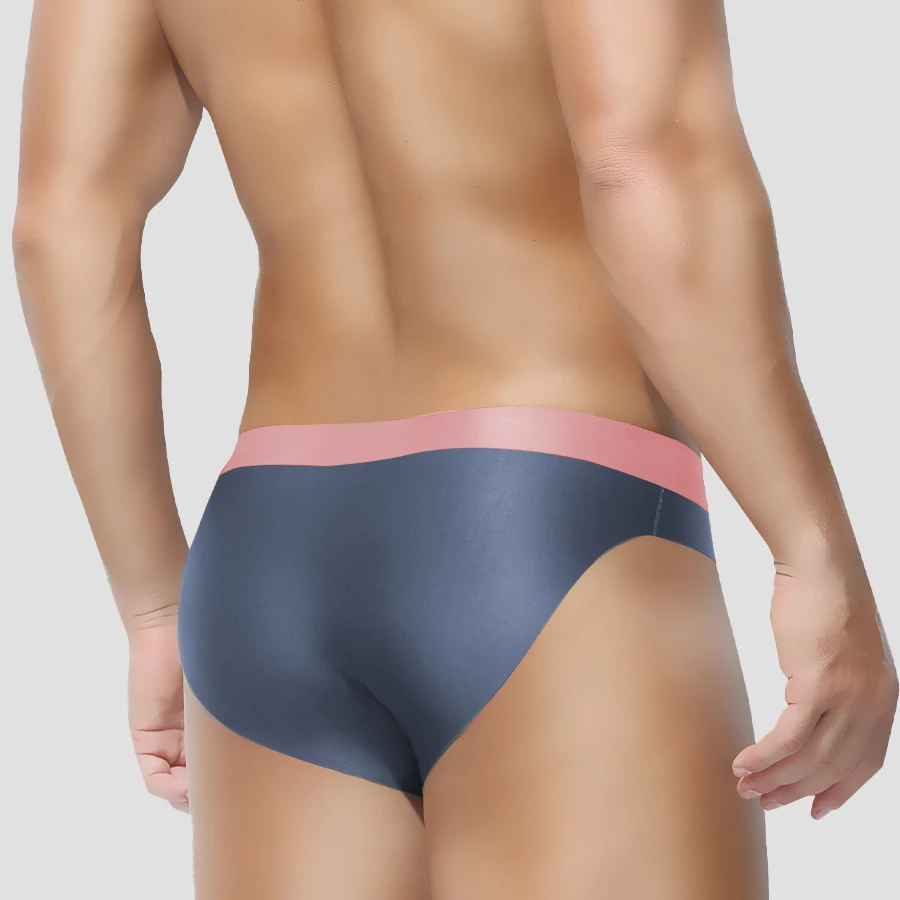 

Мужское бесшовное нижнее белье из ледяного шелка, треугольные трусы с 3D-формой, летние брюки с тонкой подошвой, спортивные шорты