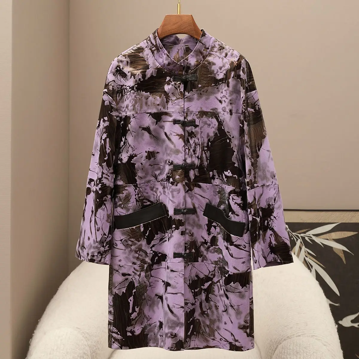 

Autumn New Genuine Sheepskin Jacket Medium To Long Single Leather Casual Style for Women