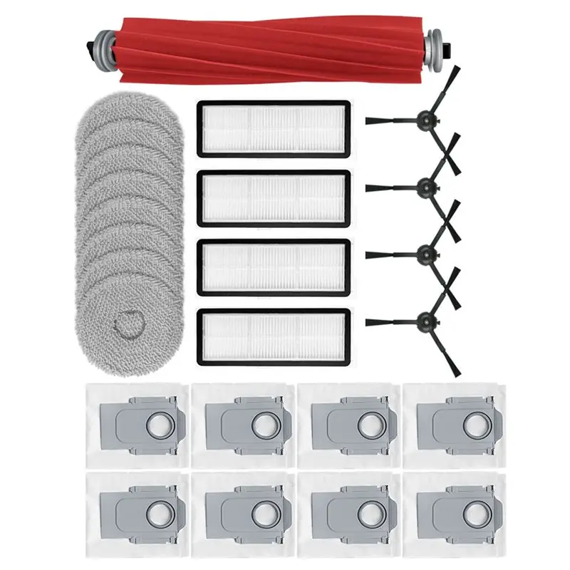 

【HOME ESSENTIAL】Запасные части для Roborock Qrevo Pro, Qrevo Maxv, Qrevo S - щетка для пылесоса, фильтр, мешок для пыли, тряпка для мытья полов