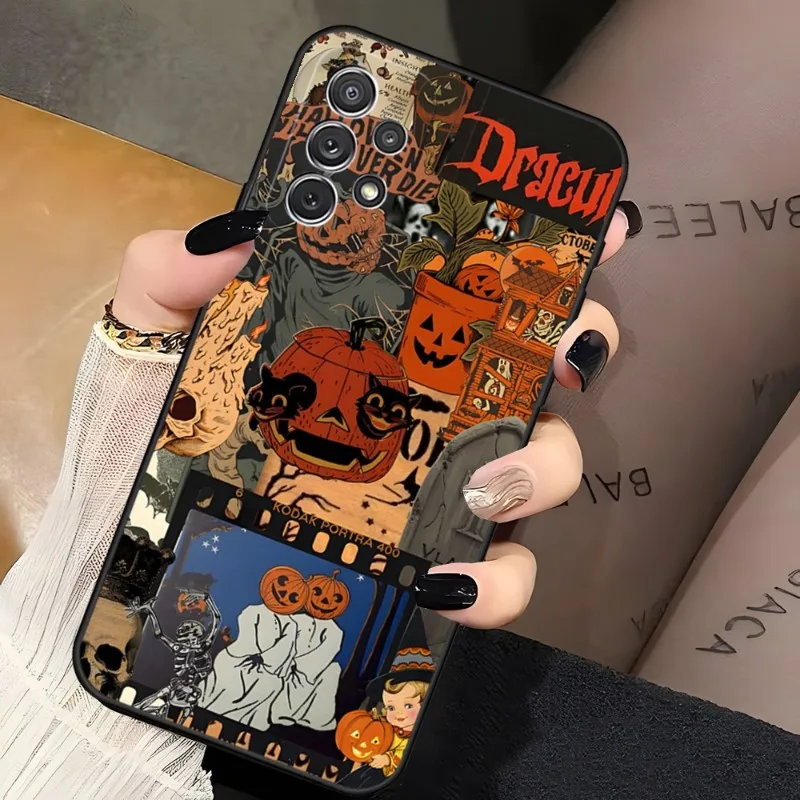 Happy Scary Halloween Phone Case For Samsung Galaxy A13 A02 A52 A22 A53 A73 A71 A54 A34 Back Cover