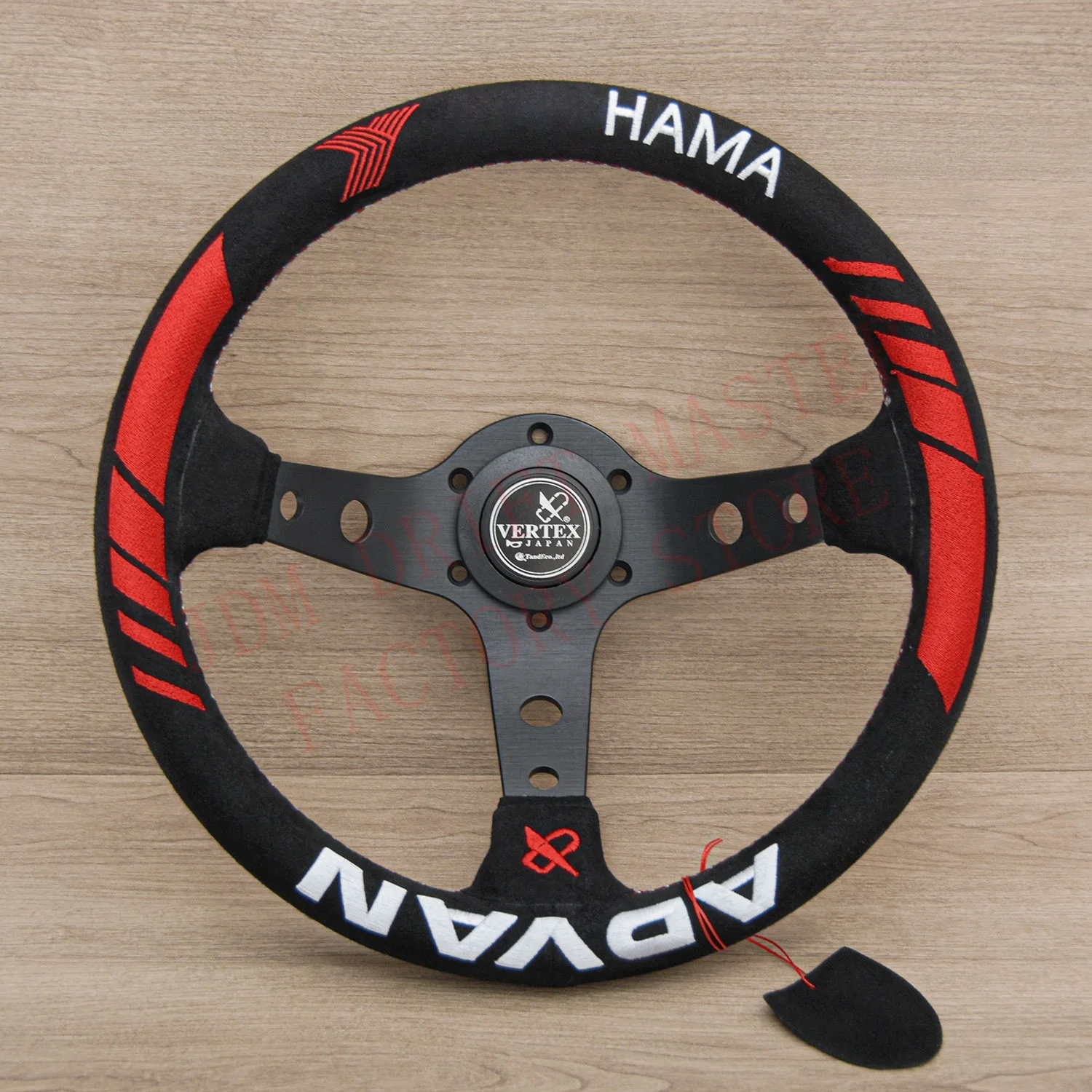 13Inch 330mm VERTEX Style Yoko Advan Sport Steering Wheel JDM Deep Dish Suede Leather Racing Drifting Steering Wheel