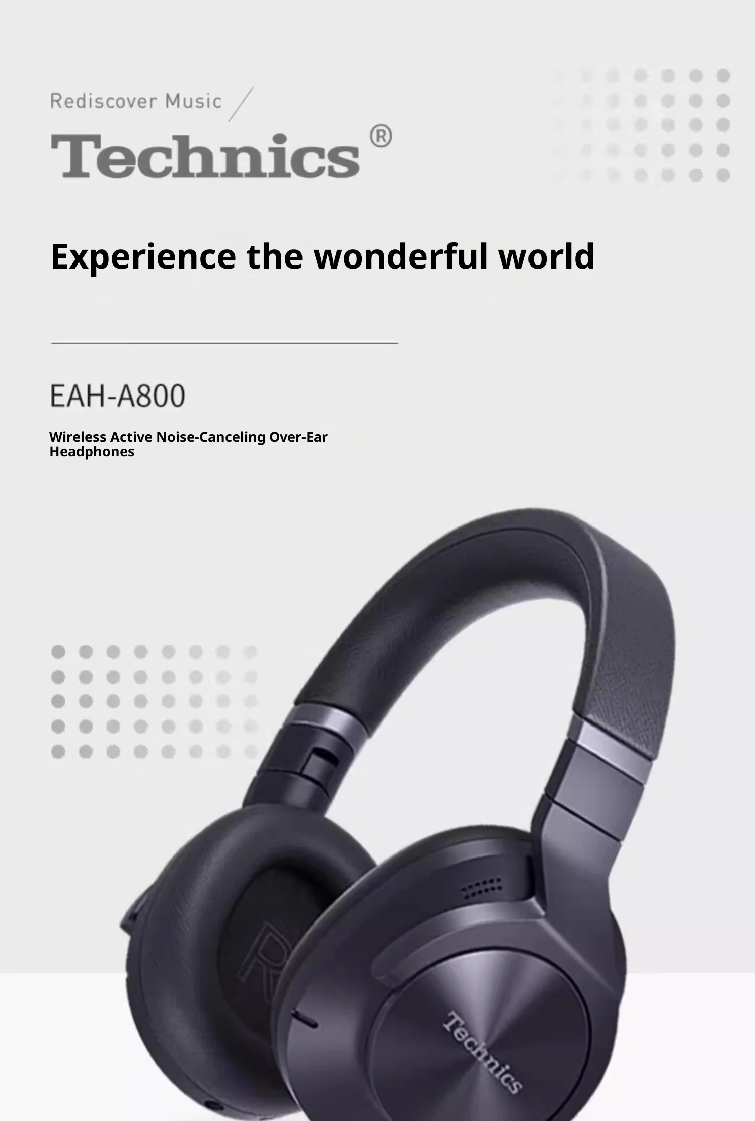 테크닉스 EAH-A800 헤드마운트 블루투스 헤드폰, 무선/유선 01 하이브리드 노이즈 캔슬링, 빠른 충전, 긴 배터리 수명