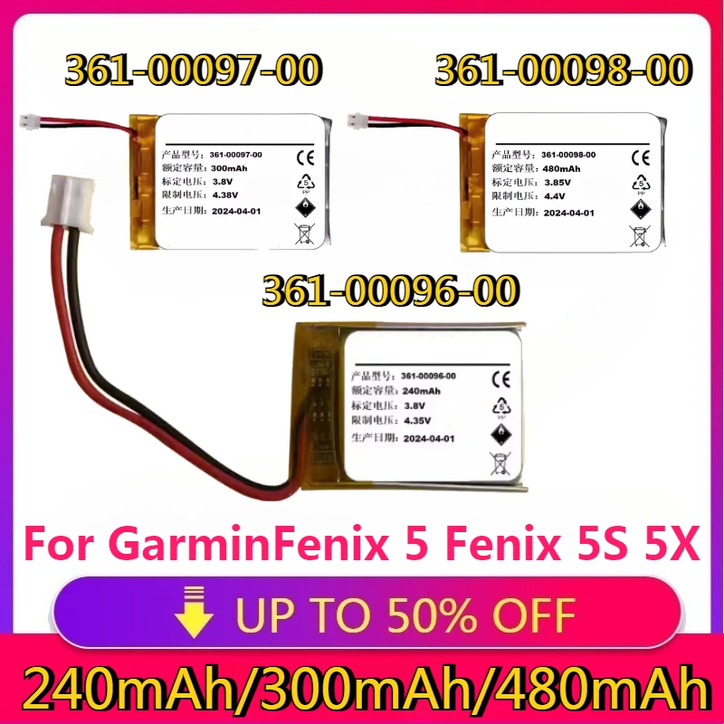 

New High Quality Watch Battery 361-00097-00 361-00096-00 361-00098-00 for GarminFenix 5 Fenix 5S 5X Fenix 6 Replacement Battery