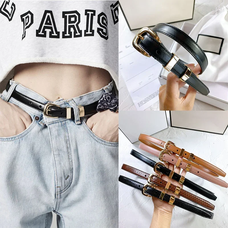 

Snake Skin Pattern Belt Female Luxury Brand Top Quality Pin Buckle Calf Skin 1.8 CM Slim Waist Fashion Jeans Accessory Simple