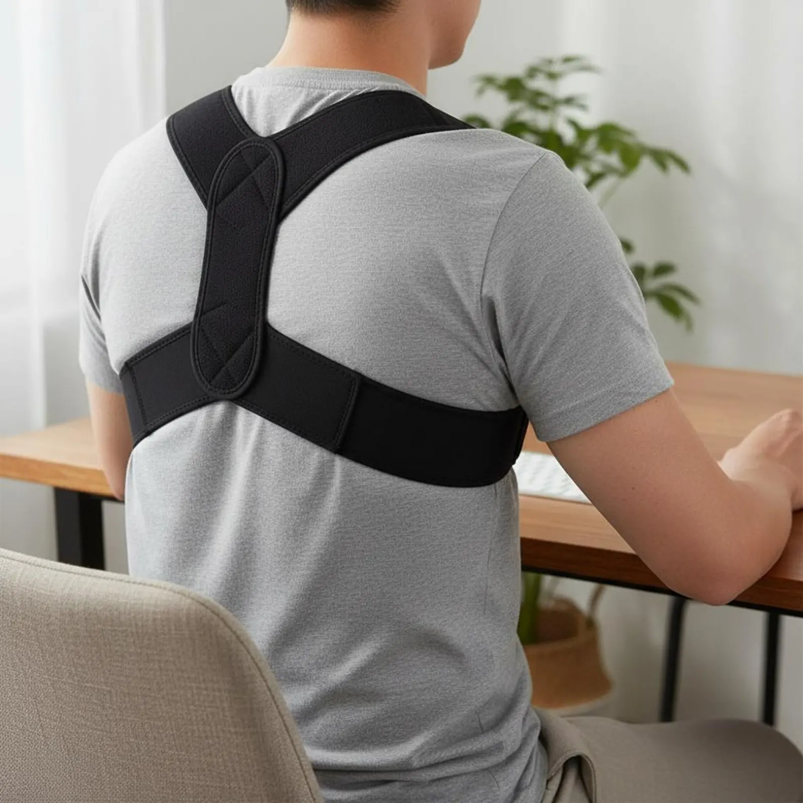 

Back Posture Brace Postural Rounding Correction Shoulder Posture Corrector Upper Back Support Brace Invisible Under Clothes