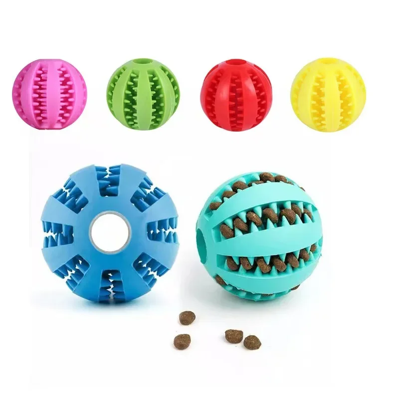 Juguetes para perros de goma Natural de 5CM, juguetes para masticar para perros, pelota hinchable interactiva extra dura, productos para perros, productos para mascotas