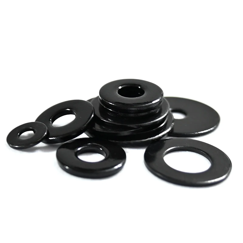 Yiqianyuan M1.6 M2 M3 M5 M6 M8 M10 M12 M14 M16 SUS304 cuñas de acero inoxidable arandelas planas finas junta Meson negro zincado