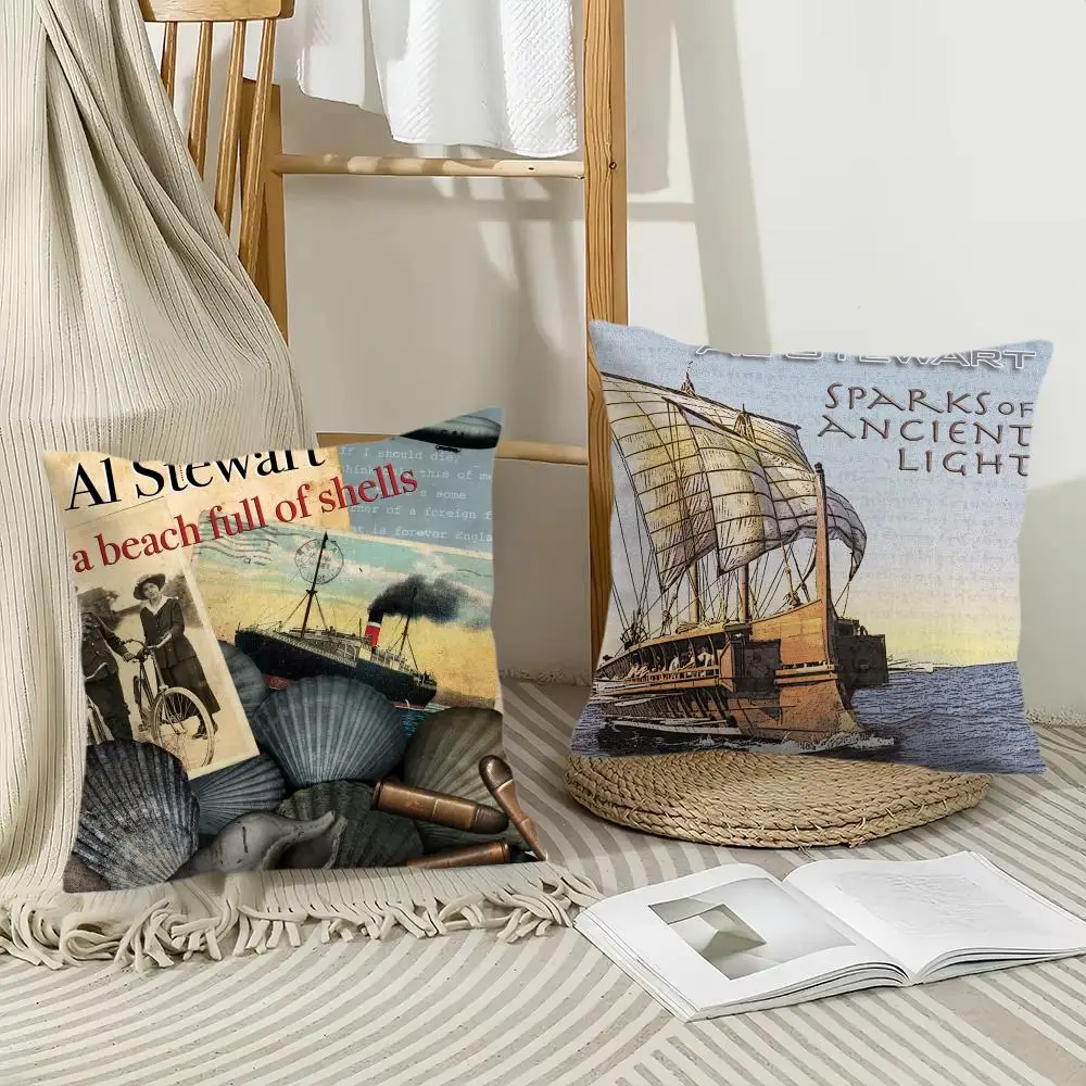 Al S-Stewart Singer Cushion Cover Pillow Case Short Plush Square Throw Pillow Covers Pillowcase Sofa Home Decor Gift