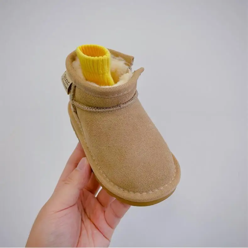 Warm Kids Snow Boots For Children New Toddler Winter Princess Child Shoes Non-slip Flat Round Toe Girls Baby Lovely Boots