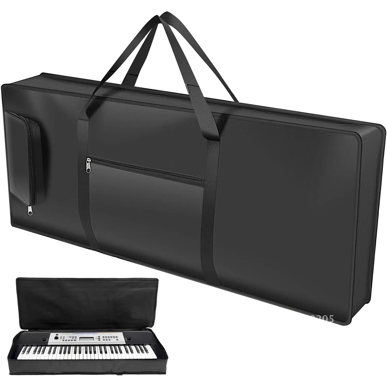 61 Key Keyboard Gig Bag Padded Keyboard Case with Handle and Adjustable Shoulder Strap Portable Electric Piano Case with Pockets