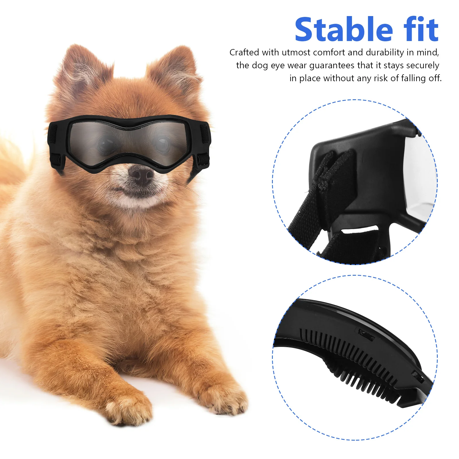 

1Pair Small Medium Dog Sunglasses Adjustable Size Uv Protection Comfortable Durable Outdoor Glasses Dog Sunglasses