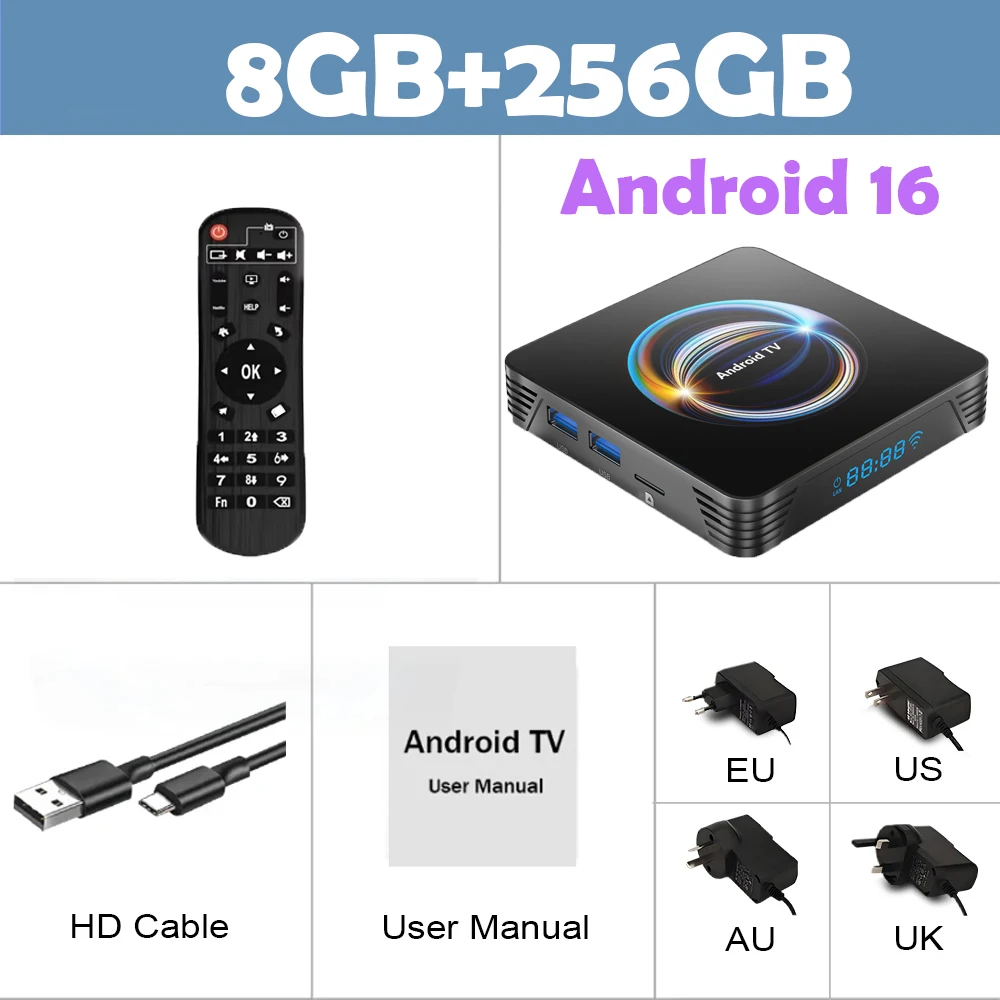 Android 16 Smart TV Box X66 8GB+256GB Rockchip RK3528 Google Assistant 8K Video Bluetooth5.4 Media Player Very Fast Set Top Box image 3