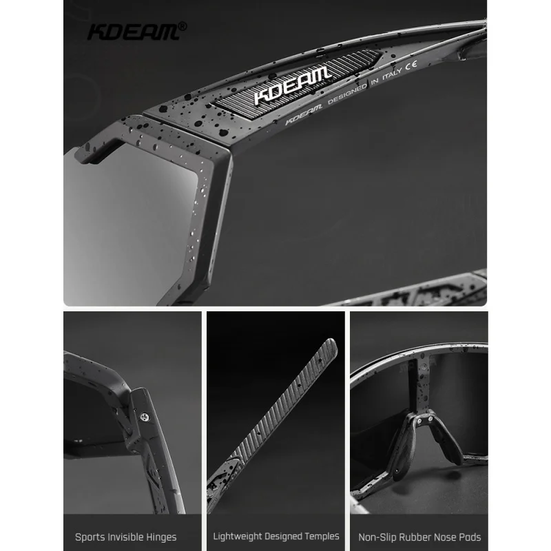 KDEAMNewTR90Ultralight Sports Sunglasses Outdoor Cycling Polarized Glasses Wind-proof glasses KD0719