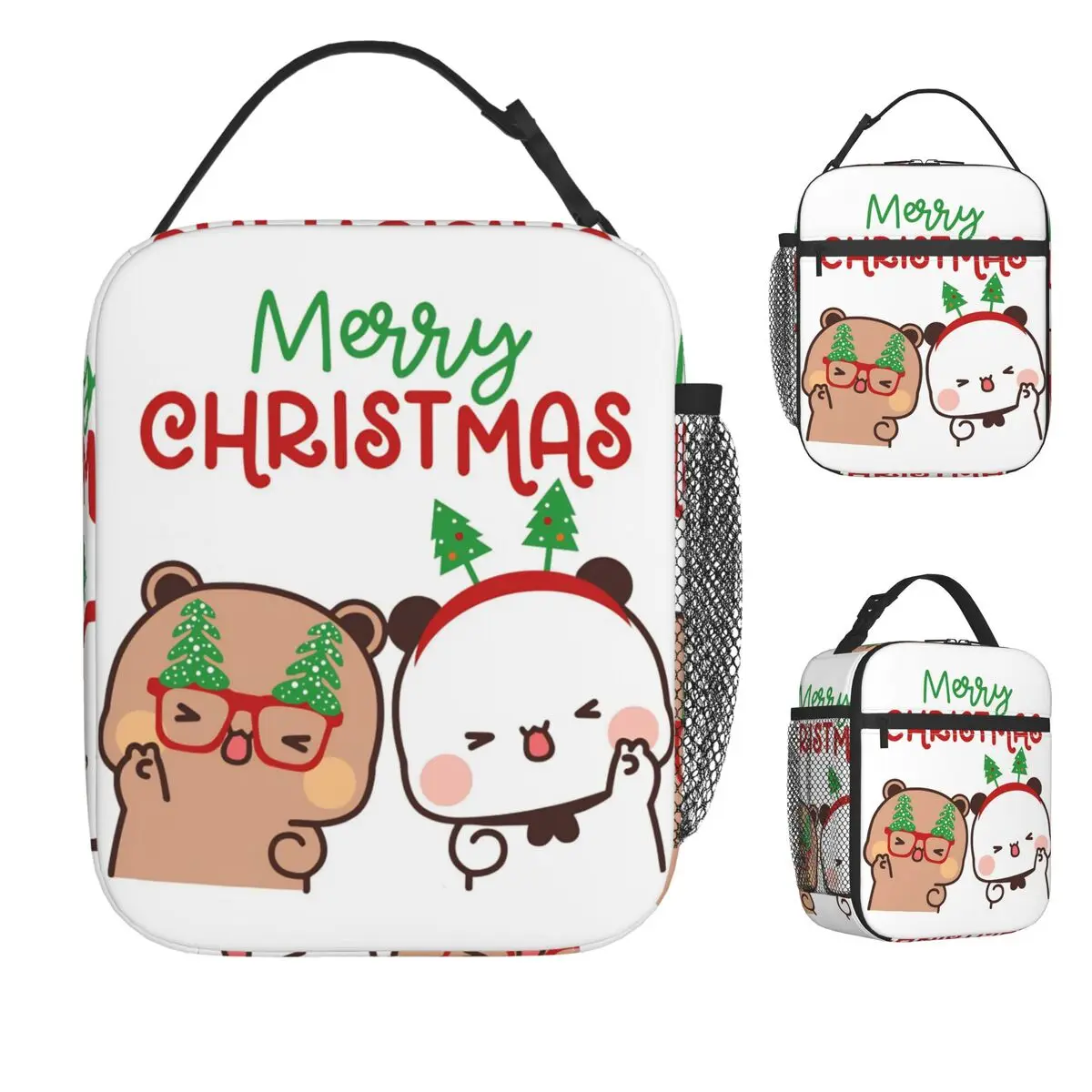 

Bubu And Dudu Merry Christmas Tree Santa Lunch Bag For Unisex Lunch Box Outdoor Picnic Cooler Bag Oxford Thermal Lunch Bags