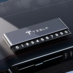 Car Temporary Parking Numbers Plate Aluminium Alloy Slide Adjustable Stickers For Tesla Model 3 Model X model Y Auto Accessories