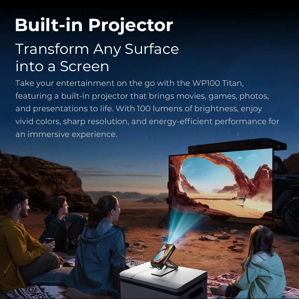 Oukitel WP100 TITAN Rugged Smartphone Built-in Projector 33000mAh Dimensity 7300 5G 1200-Lumen Camping Light 200MP Camera NFC