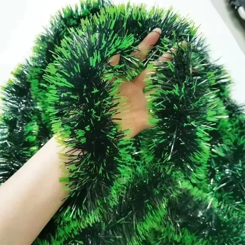 50/2M Christmas Green Cane Tinsel Ribbons Garland Xmas Tree Hanging Pendents Wreath Ribbon Ornaments Party Home Decor Supplies