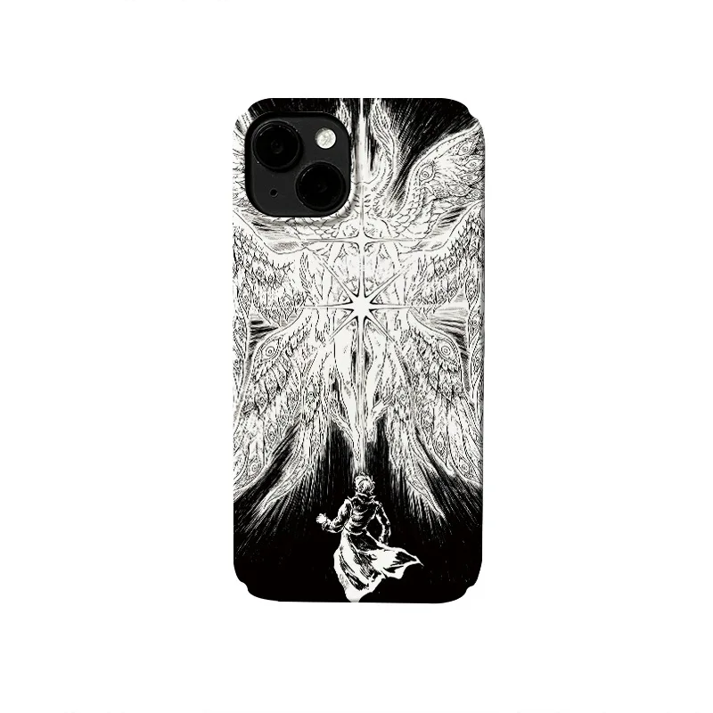 Niche Darkness Angel Duricrust Phone Case For Iphone 15 14 13 Pro Max Art Cartoon Oil Painting Phone Cover Back Protective Funda