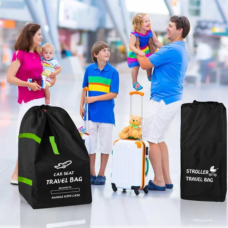 Torba podróżna na fotelik samochodowy dla dziecka, torba do przechowywania w wózku dziecięcym lub wózku inwalidzkim, torba do przenoszenia fotelika samochodowego, torba pyłoszczelna
