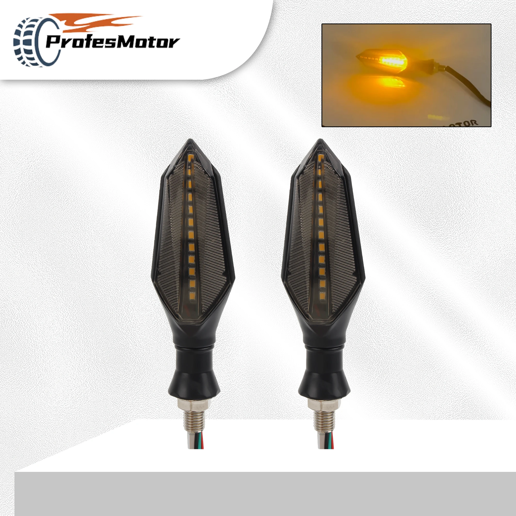 

Universal Motorcycle LED Turn Signal Indicator For YAMAHA Cafe Racer Scooter Motocross Amber Running Light Modified Accessories