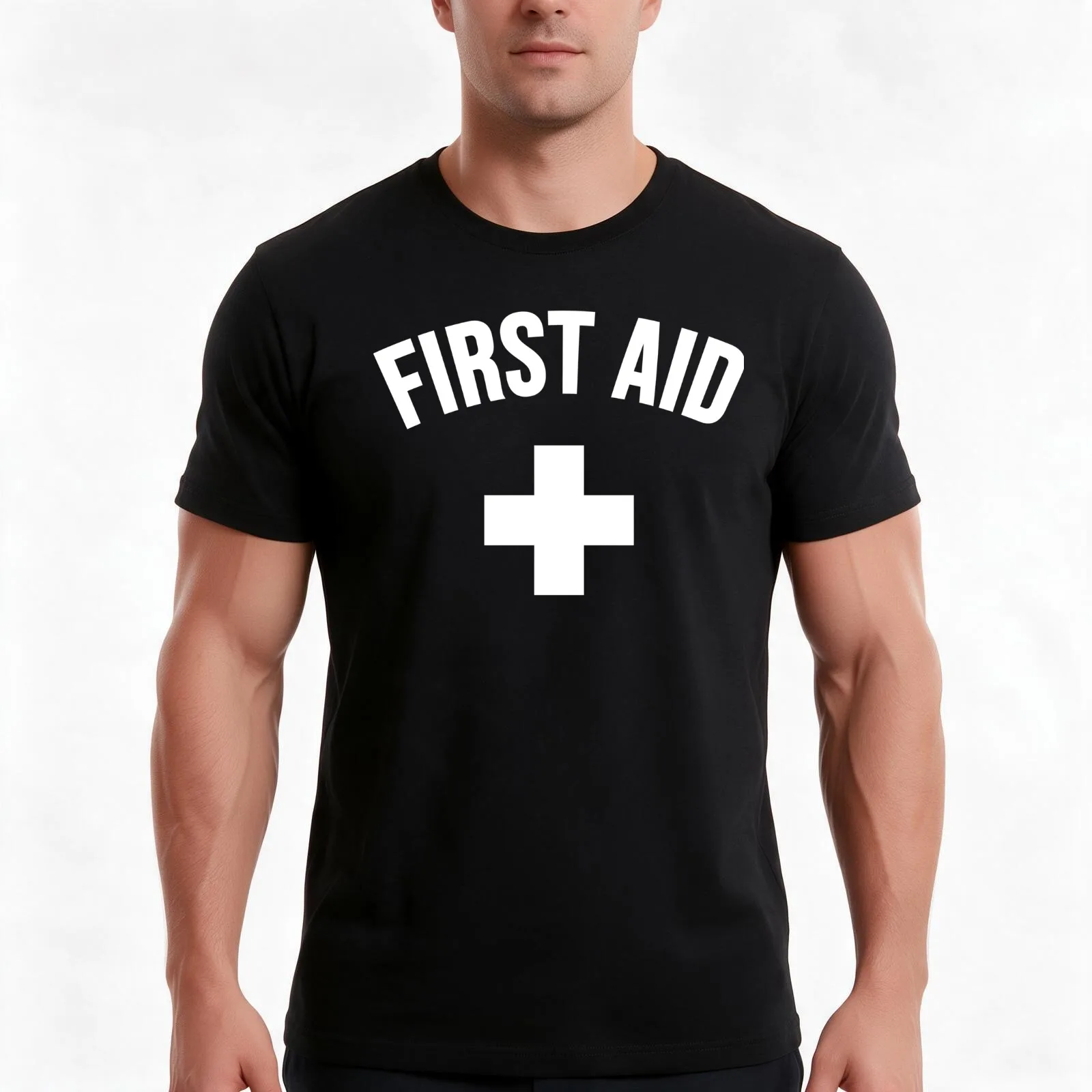 FIRST AID EVENT STAFF MEDIC T-Shirt, Summer Casual Cotton Tee, Oversized Streetwear Tops, Vintage Graphic Print, 100% Cotton