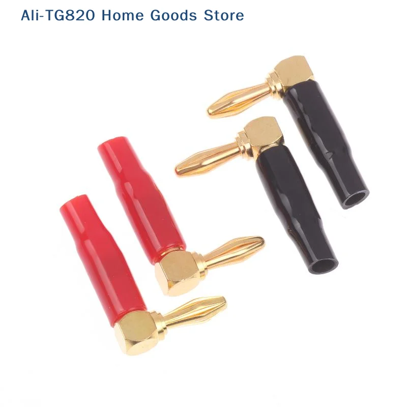 [TG820]4/8Pcs Soft Plastic Shell 90° Connectors 4mm L-shaped Right Angle Banana Plugs For Audio Video & Speaker Systems - view 3