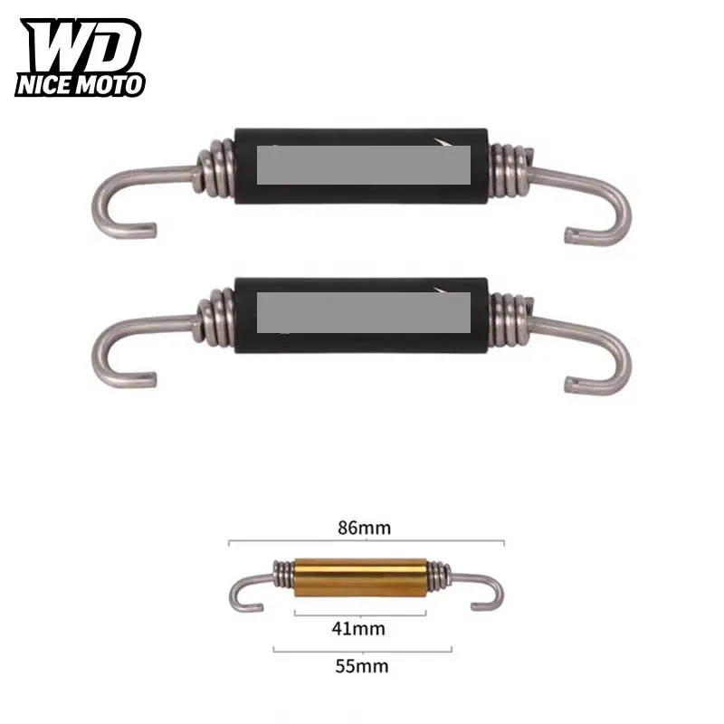 2 Stück für 86 mm Universal-Motorrad-ATV-Auspufffederhaken aus Edelstahl, drehbare Metallfedern für Yamaha – Detail 1
