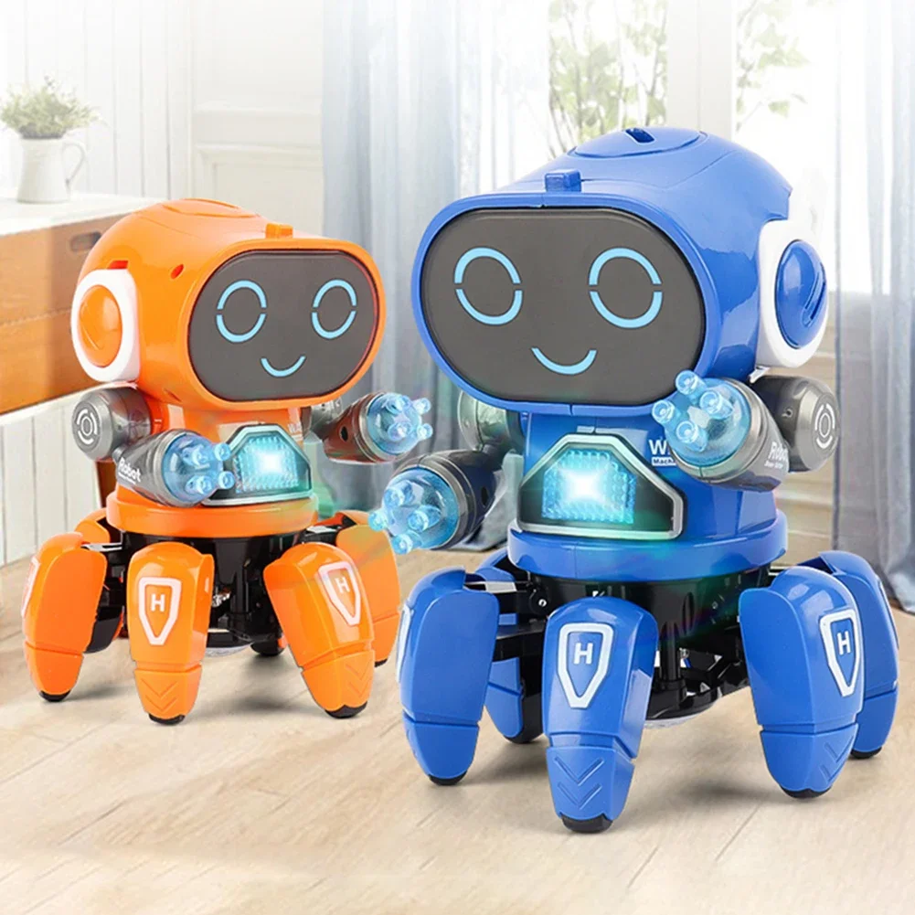 

Electronic Dancing Robot Toy Rotatable with Music Light Early Education Toys Movable Noisy Robot Toys for Children Birthday Gift