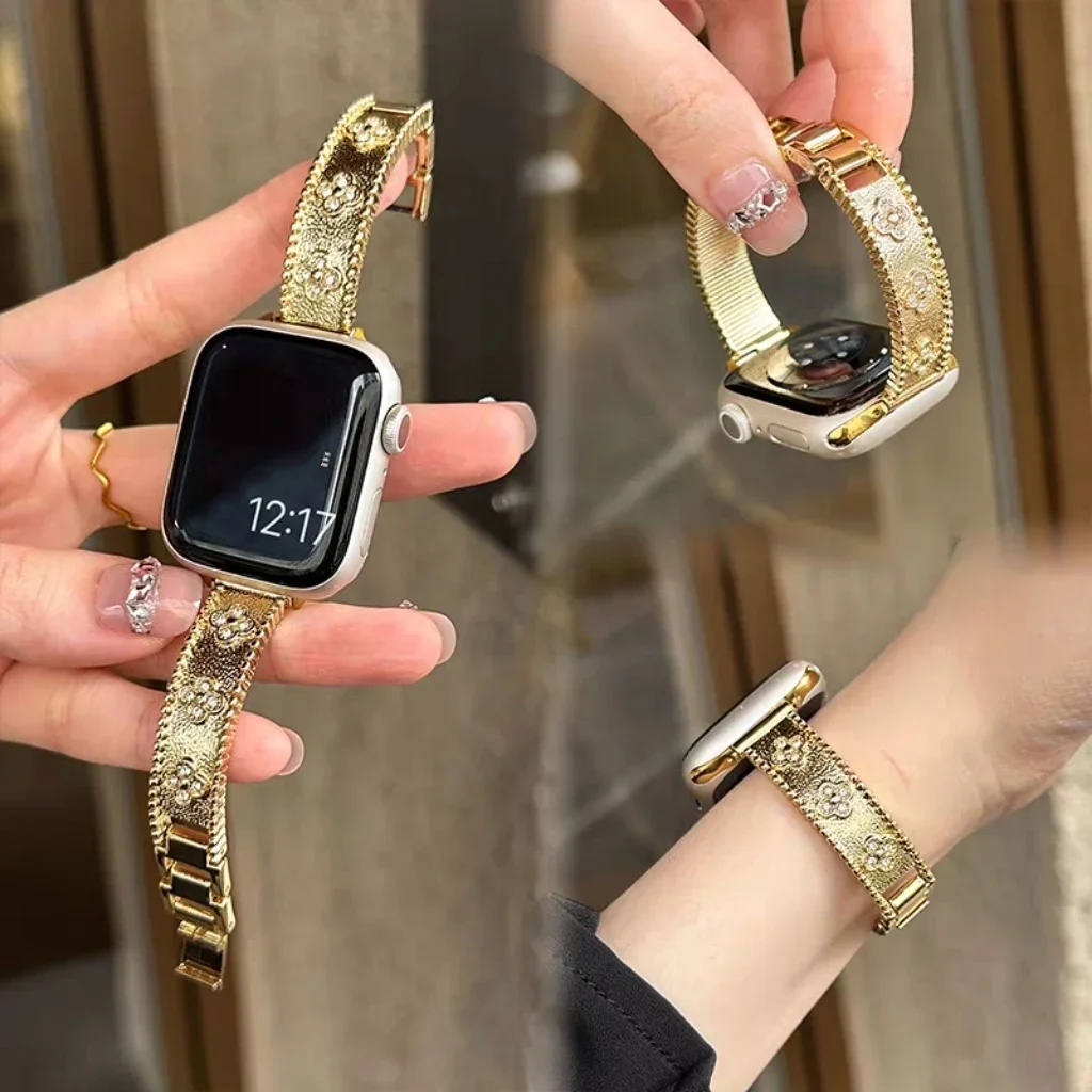 لطيفة بلينغ سوار معدني لساعة أبل الفرقة رابط النساء سلسلة 8/7/6/10/9 40 مللي متر 41 مللي متر 38 مللي متر 42 مللي متر 44 مللي متر 45 مللي متر 46 مللي متر حزام #1