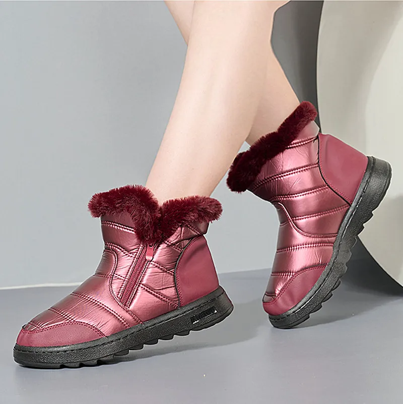 Winter Laag Uitgesneden Dameslaarzen Voor Warmte Dames Snowboots Waterdichte Doek Maat 43 Damesschoenen Casual Damesschoenen