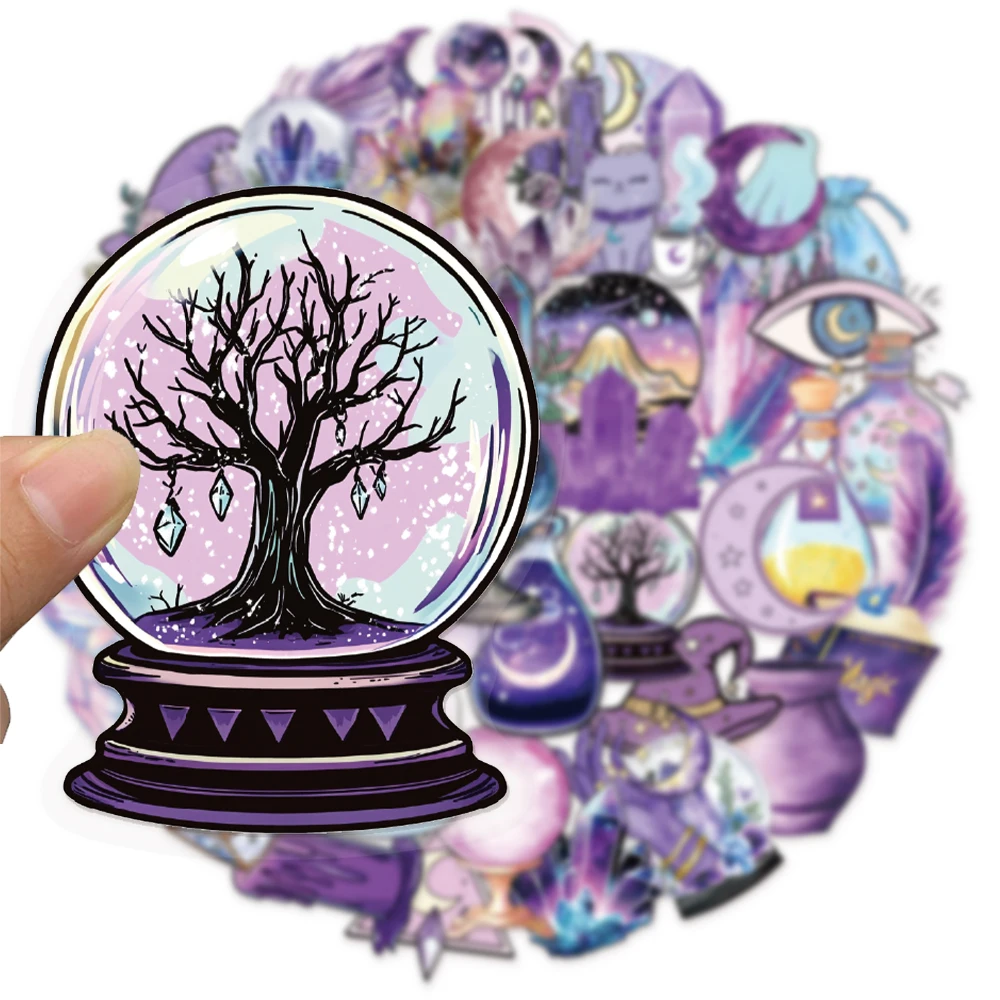 50PCS Magische Hexe Graffiti Aufkleber DIY Gepäck Skateboard Wasser Tasse Computer Laptop PET Wasserdichte Aufkleber