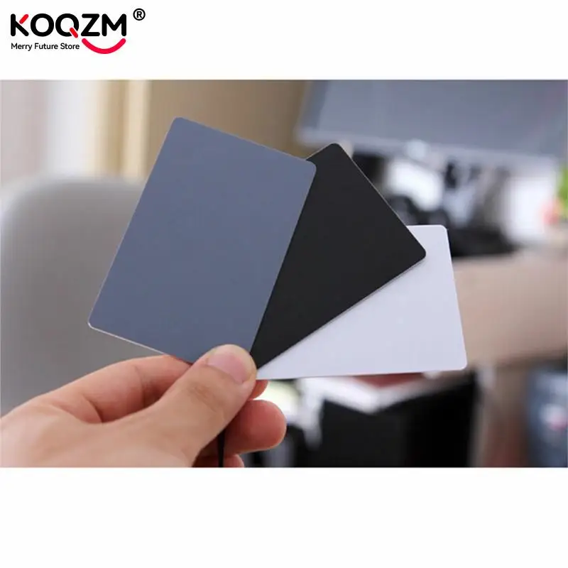 3 In 1 White Black Grey Balance Cards 18 Degree Gray Card S Size With Neck Strap Photography Accessories For Digital Cameras