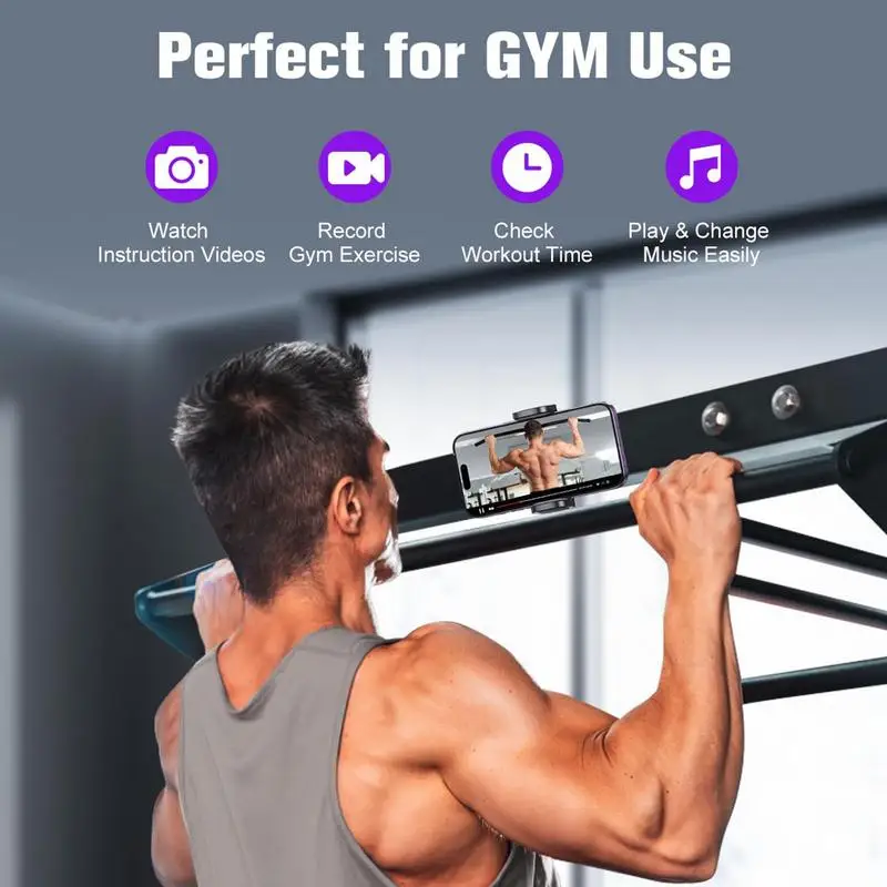 Workout Magnetic Phone Stand Workout Phone Mount Magnetic Phone Clamp Fitness Accessory Heavy Duty Magnet Base Cell Phone Clamp