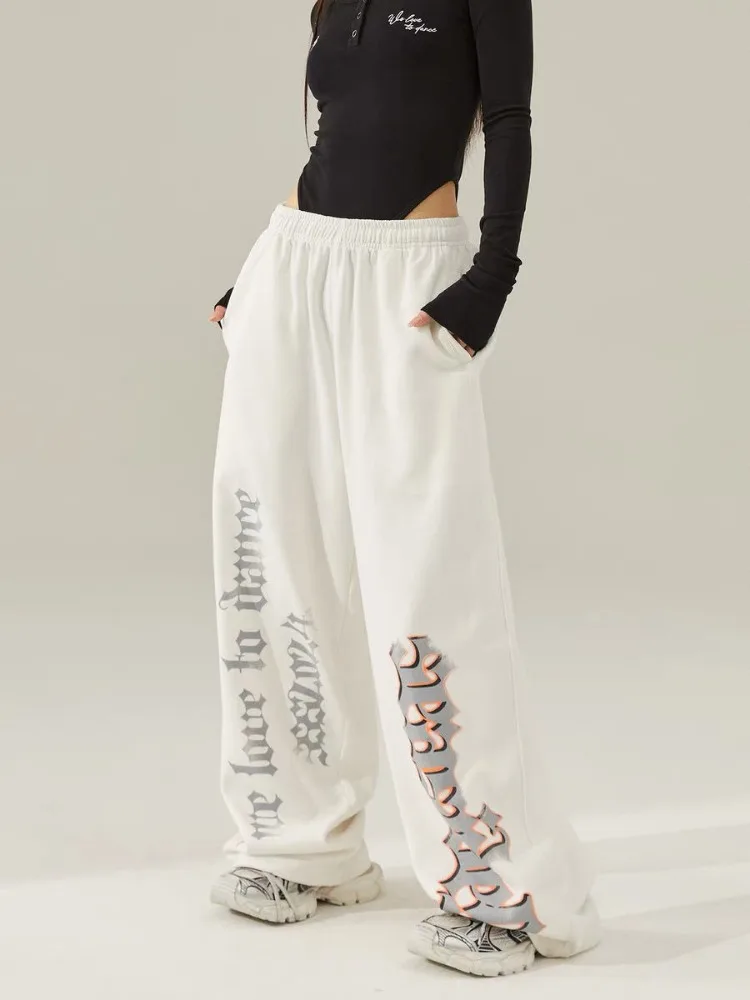 HOUZHOU Vintage Y2k celana jogging longgar Sweatpants wanita Harajuku ukuran besar mode Korea celana olahraga Streetwear celana panjang Hip Hop